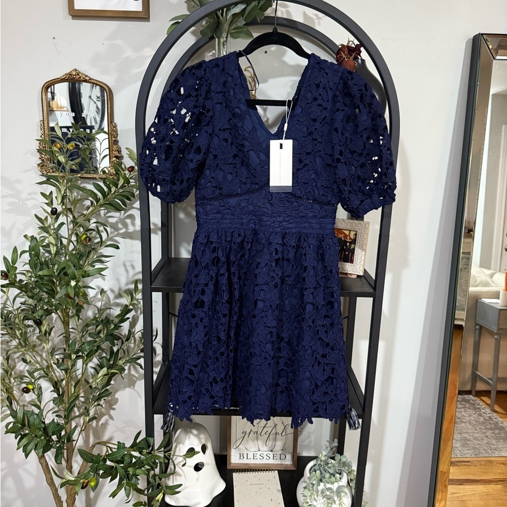 Endless Rose Navy Lace Mini Dress Size Xs